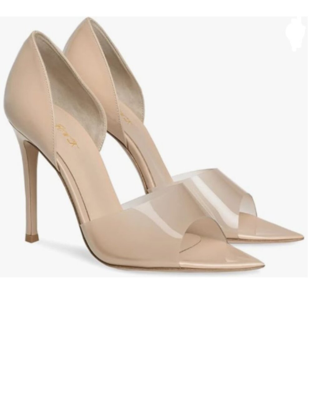 FOWT Nude Slip on D'Orsay Heeled Sandals Sexy Pointed Toe for Women Comfort Pump